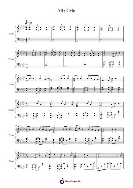 All of Me Partitura de John Legend-Arr.Bardthea Faylotte