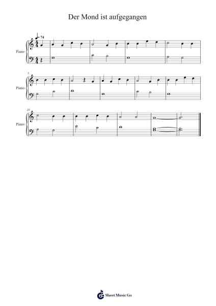 Der Mond ist aufgegangen Sheet Music by Johann Abraham Peter Schulz-Arr.Consdrow