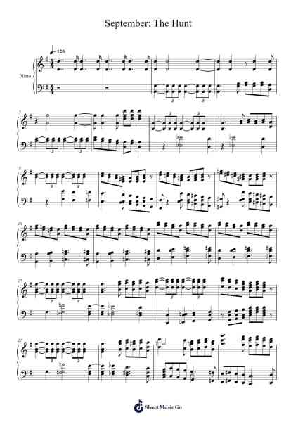 September: The Hunt – The Seasons Sheet Music by Pyotr Tchaikovsky-Arr.Brongus Chadkiel