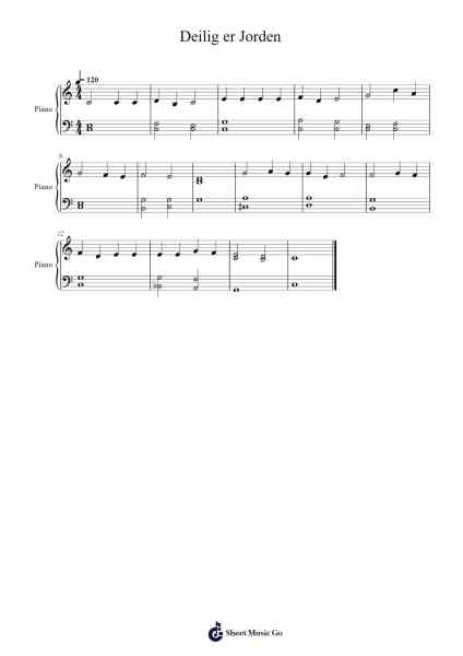Deilig er Jorden Sheet Music by Danish Traditional-Arr.Davehan