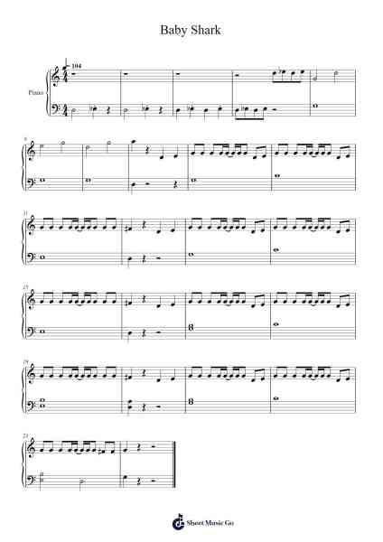 Baby Shark Sheet Music by Traditional-Arr.Hartelius Toddkit