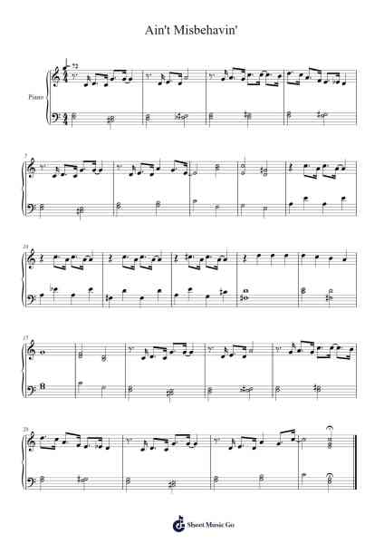 Ain't Misbehavin' Sheet Music by Fats Waller-Arr.Dougvid Gasrias