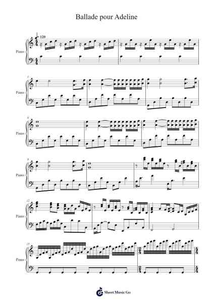Ballade pour Adeline Sheet Music by Richard Clayderman-Arr.Hearstjean