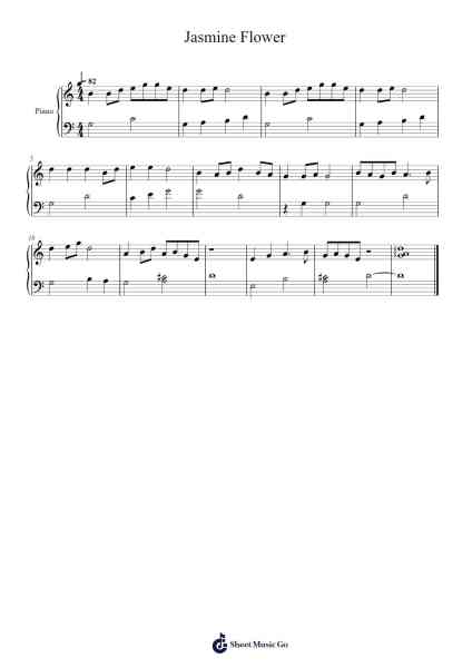 Jasmine Flower Sheet Music by Chinese Traditional-Arr.Leethey Yvetteroll