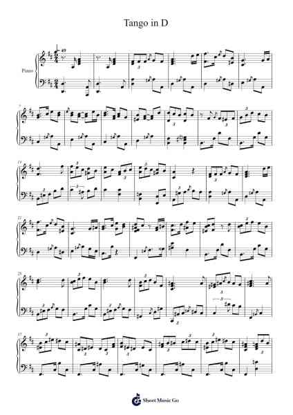 Tango in D Sheet Music by Isaac Albéniz-Arr.Annrhys