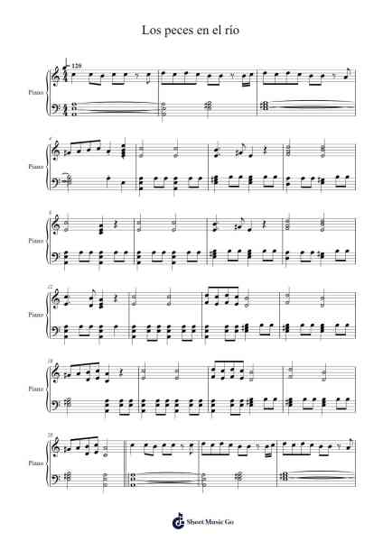 Los peces en el río (without melody) Sheet Music by Spanish Traditional-Arr.Arkirk Janeien