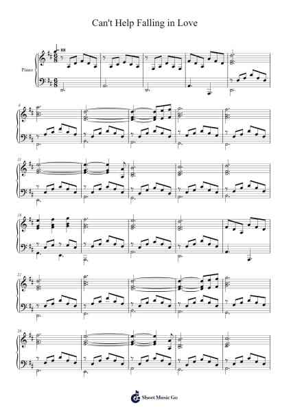Can't Help Falling in Love With You Sheet Music by Elvis Presley-Arr.Dannah Motfitch