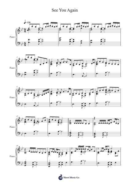 See You Again Sheet Music by Wiz Khalifa/Charlie Puth-Arr.Janedo