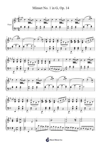 Minuet No. 1 in G, Op. 14 Sheet Music by Ignacy Jan Paderewski-Arr.Shedave Dwightrene
