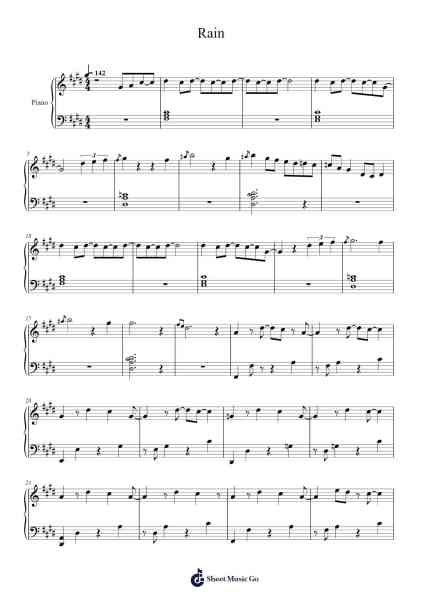 Rain Partitura de BTS-Arr.Lautus Phichad