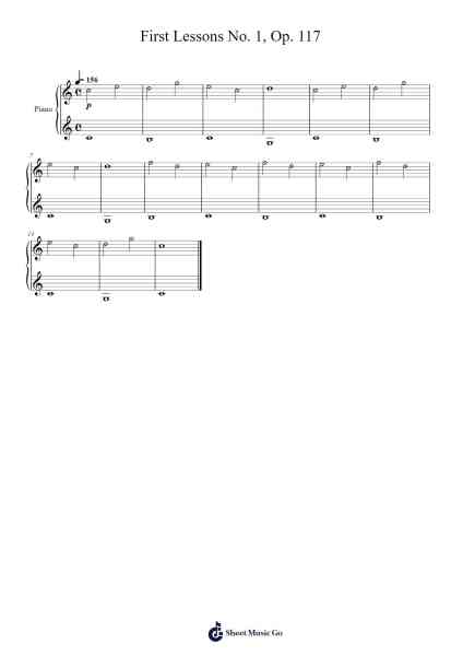 First Lessons No. 1, Op. 117 Sheet Music by Cornelius Gurlitt-Arr.Griries