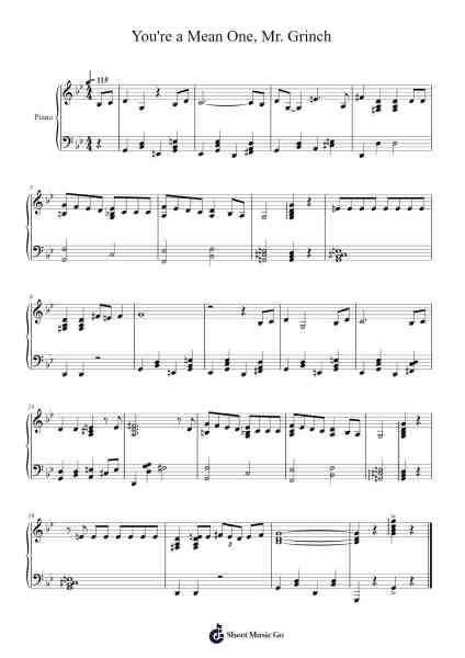 You're a Mean One Mr. Grinch Sheet Music by Albert Hague-Arr.Ninah