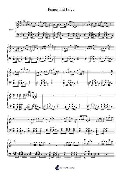 Peace and Love Sheet Music by Jeff Liu-Arr.Blithefrey