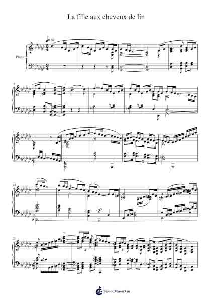 La fille aux cheveux de lin Sheet Music by Claude Debussy-Arr.Oisenrob Clyger