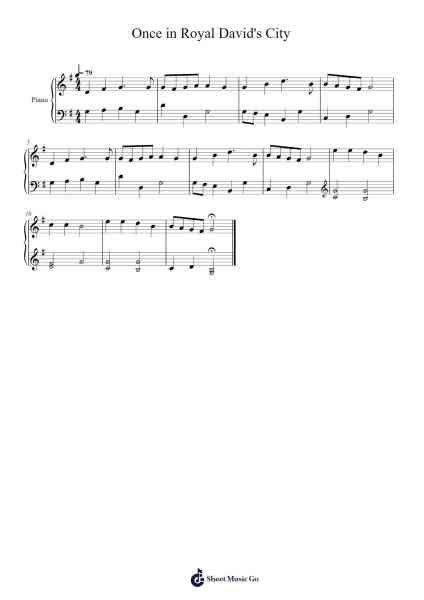 Once in Royal's David City Partitura de Christmas Carol-Arr.Hodhill