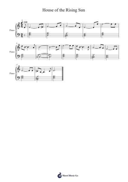 House of the Rising Sun Sheet Music by The Animals-Arr.Wildjack