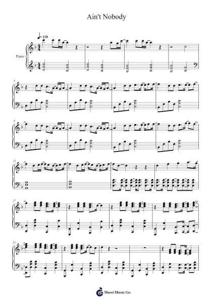 Ain't Nobody Sheet Music by Felix Jaehn/Jasmine Thompson-Arr.Bloorgrace Springa