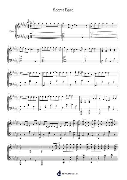 Secret Base Sheet Music by Zone-Arr.Simpdre