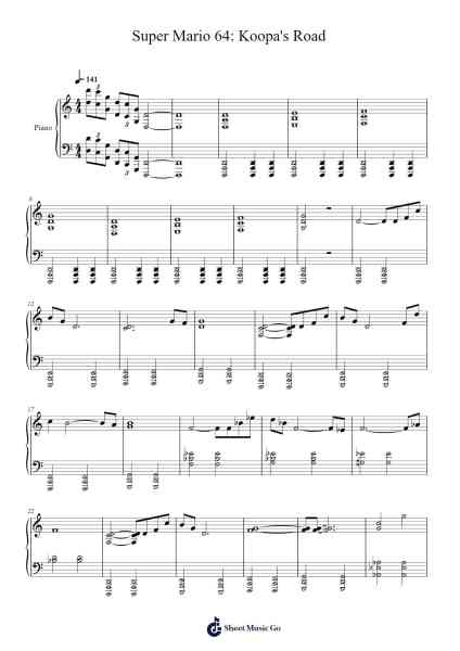 Super Mario 64: Koopa's Road Sheet Music by Koji Kondo-Arr.Bartnice