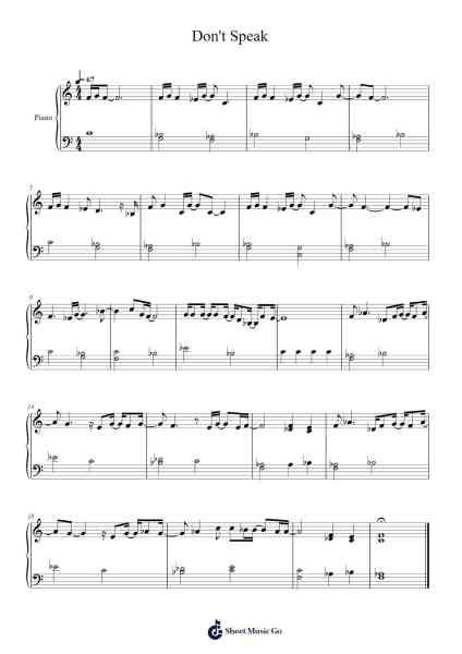 Don't Speak Sheet Music by No Doubt-Arr.Keykins Micklass