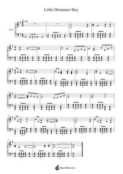 Little Drummer Boy (without melody) Sheet Music by Katherine Kennicott Davis-Arr.Keatspritt Cofyet