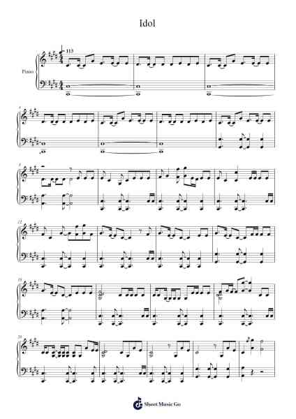 Idol Sheet Music by BTS-Arr.Annnat Keclair