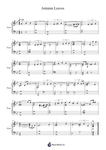 Autumn Leaves Sheet Music by Joseph Kosma-Arr.Olch