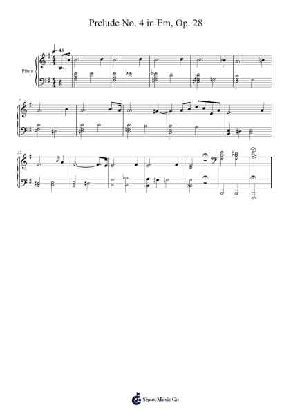 Prelude No. 4 in Em, Op. 28 Sheet Music by Frédéric Chopin-Arr.Longbohm