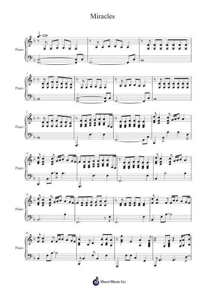 Miracles Sheet Music by Coldplay-Arr.Hufaithe Deantate