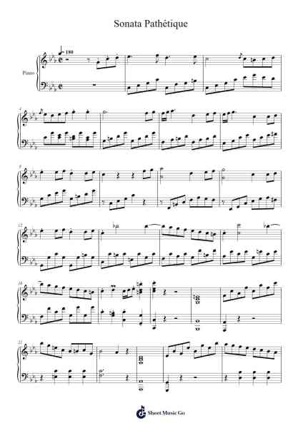 Allegro – Sonata Pathétique Notenblatt von Ludwig van Beethoven-Arr.Nelrist Hornrias