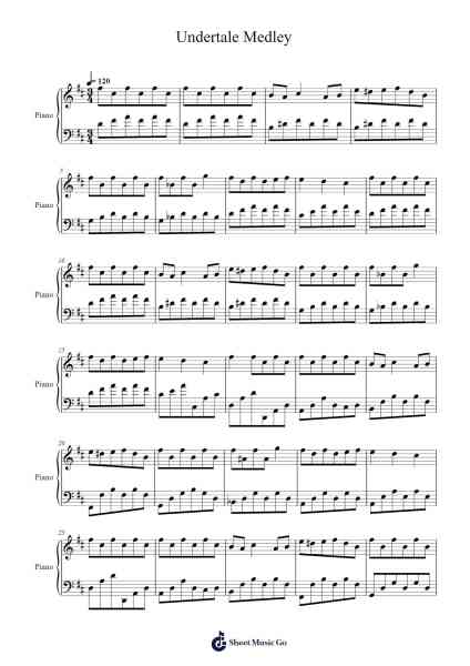 Undertale Medley Sheet Music by Toby Fox-Arr.Cofny