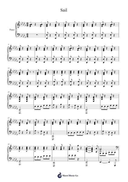 Sail Sheet Music by AWOLNATION-Arr.Payyule