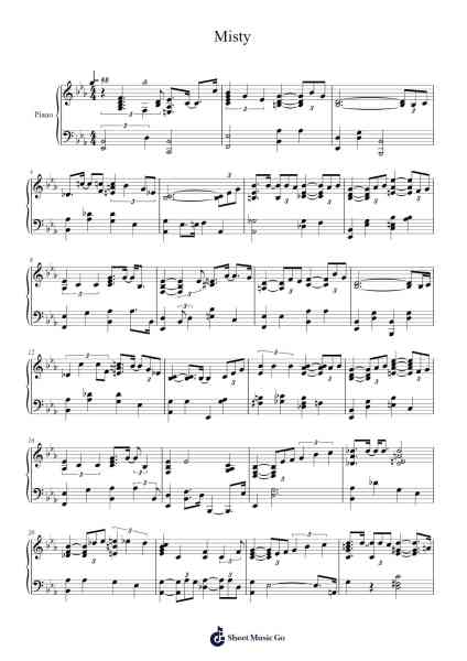 Misty Sheet Music by Erroll Garner-Arr.Flowerthan