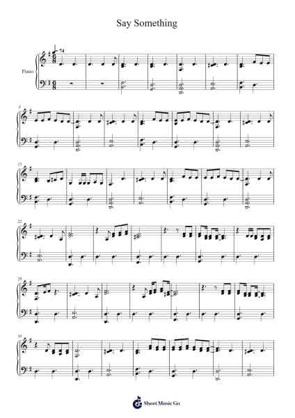 Say Something Sheet Music by A Great Big World-Arr.Cookjoe
