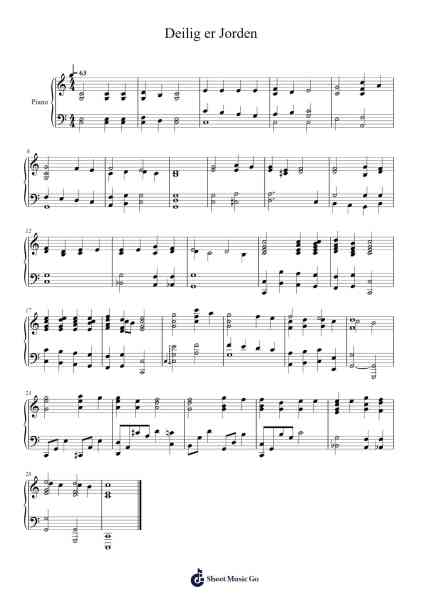 Deilig er Jorden Sheet Music by Danish Traditional-Arr.Womeo Sharpjoe