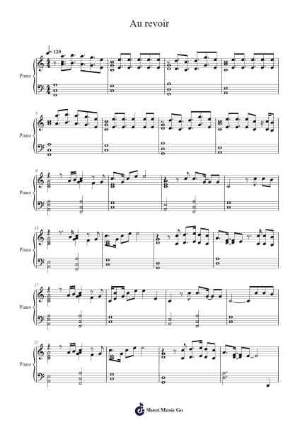 Au revoir Sheet Music by Mark Forster-Arr.Mccan