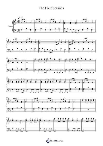 Autumn Allegro –The Four Seasons Sheet Music by Antonio Vivaldi-Arr.Ldad Jeanvan