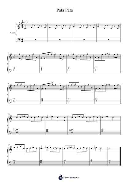 Pata Pata Sheet Music by Myriam Makeba-Arr.Cashshop