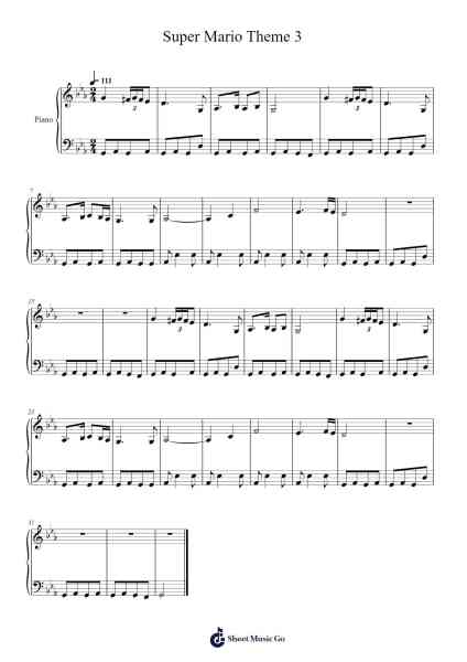 Super Mario Theme 3 Sheet Music by Koji Kondo-Arr.Annnat Keclair