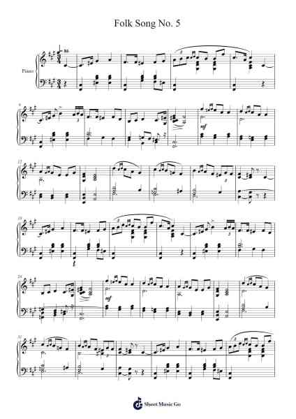 Folk Song No. 5 – Lyric Pieces I, Op. 12 Sheet Music by Edvard Grieg-Arr.Sijeff