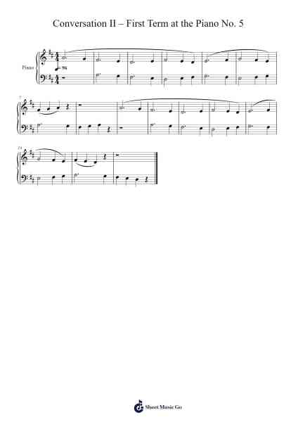 Conversation II –First Term at the Piano No. 5 Sheet Music by Béla Bartók-Arr.Sanjay Lanh