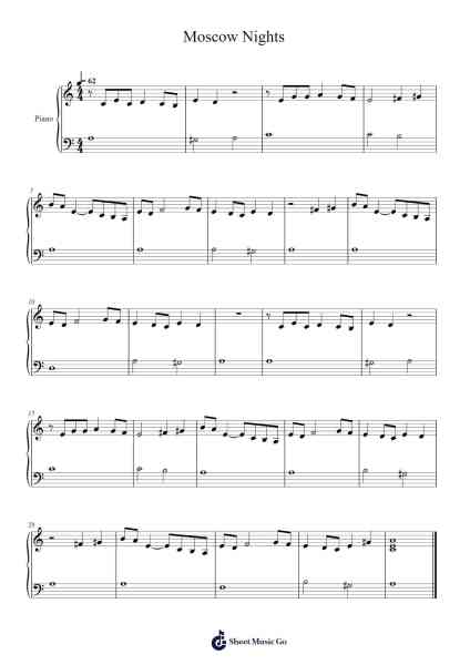 Moscow Nights Sheet Music by Vasily Solovyov-Sedoi-Arr.Vioo'neil
