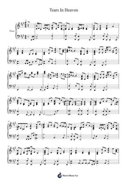 Tears shed in heaven Sheet Music by Eric Clapton-Arr.Quingar