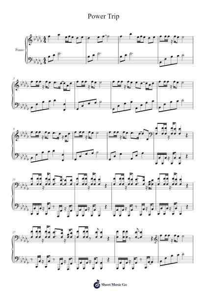 Power Trip Sheet Music by J. Cole-Arr.Shertram