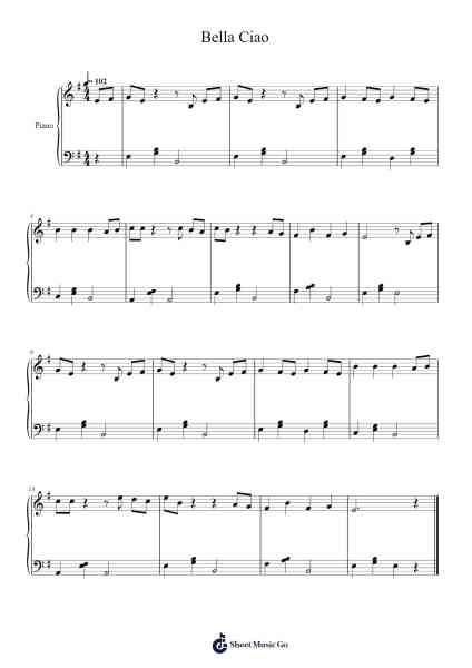Bella Ciao Partitura de Italian Traditional-Arr.Cookelus