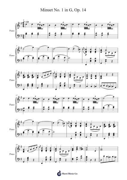 Minuet No. 1 in G, Op. 14 Sheet Music by Ignacy Jan Paderewski-Arr.Kepnia Lilbohm