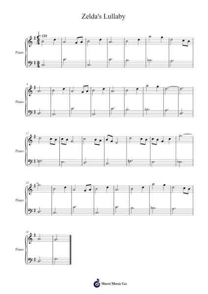 The Legend of Zelda – Zelda's Lullaby Partitura de Koji Kondo-Arr.Sanhan Eipscius