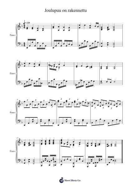 Joulupuu on rakennettu Sheet Music by Finnish Christmas Carol-Arr.Cofdrich Maugnold