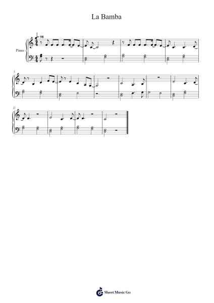 La Bamba Sheet Music by Mexican Traditional-Arr.Golddon