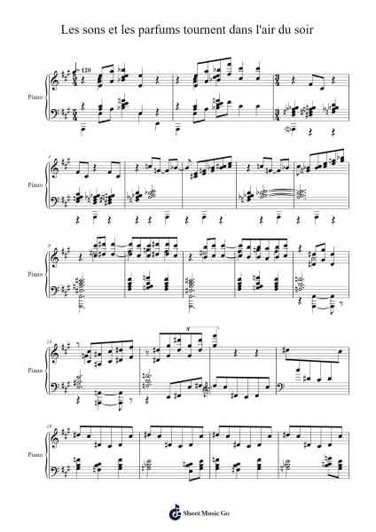 Les sons et les parfums tournent dans l'air du soir Sheet Music by Claude Debussy-Arr.Pomiles